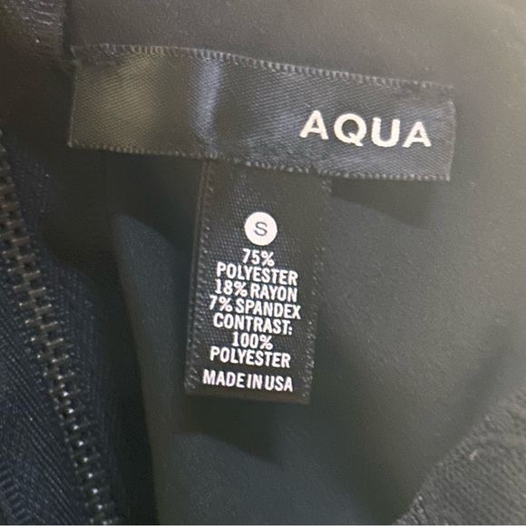 Little Black Dress! By Aqua Sheer draped top Mini Dress Size Small​ - Picture 4 of 4